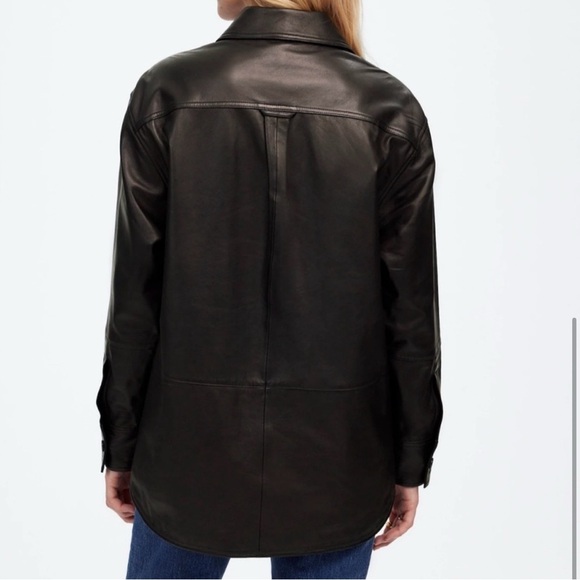 Madewell  Genuine Leather Shirt Jacket
Sz L   Retail 398$ NWT - Picture 4 of 6